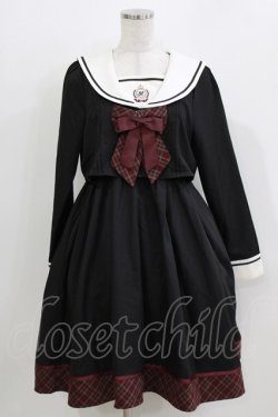 画像1: Amavel / Classique Emblem Setup風セーラーミドル丈ワンピース Free ネイビー H-26-04-02-024-CA-OP-NS-ZH