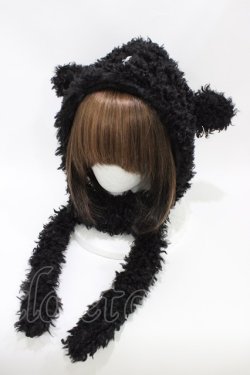画像1: DimMoire / 子羊ちゃんもこもこキャップ  ブラック H-26-04-03-004-0-AC-KB-ZH