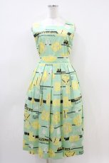 画像1: Jane Marple / Jolies broderies square dress  citron green H-26-04-03-027-JM-OP-KB-ZH (1)