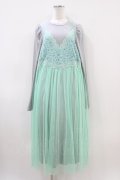 Candy Stripper / LINGERIE LAYERED DRESS  グレー×ミント H-26-04-03-034-PU-OP-KB-ZH
