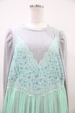 画像3: Candy Stripper / LINGERIE LAYERED DRESS  グレー×ミント H-26-04-03-034-PU-OP-KB-ZH (3)