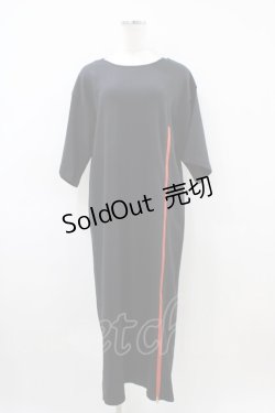 画像1: HELL CAT PUNKS / ZIPロングTシャツワンピ  黒×赤 H-26-04-03-039-PU-OP-KB-ZH