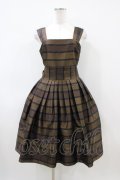 Jane Marple / ボーダージャガードのドレス  茶 H-26-04-03-042-JM-OP-KB-ZH