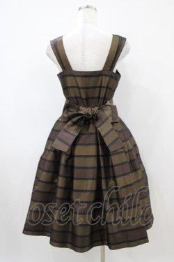 画像2: Jane Marple / ボーダージャガードのドレス  茶 H-26-04-03-042-JM-OP-KB-ZH