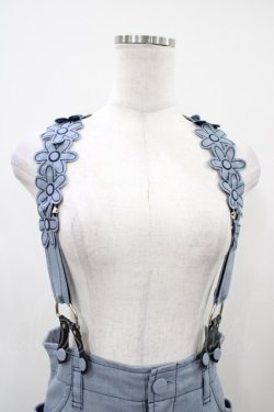 画像3: Jane Marple / フラワーサスペンダーロングスカート  ブルー H-26-04-03-044-JM-SK-KB-ZH