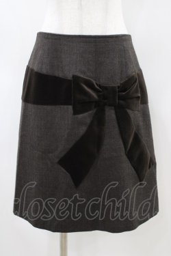 画像1: Jane Marple / ベルベットリボンスカート  ブラウン H-26-04-03-048-JM-SK-KB-ZH