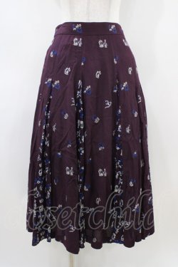 画像1: Jane Marple Dans Le Salon / Dance with roses gored skirt  ボルドーミックス H-26-04-03-049-JM-SK-KB-ZH