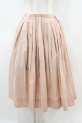 Jane Marple Dans Le Salon / Cotton linen cloth quatre tuck skirt  Pink H-26-04-03-051-JM-SK-KB-ZH