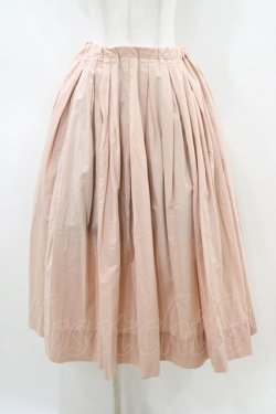 画像1: Jane Marple Dans Le Salon / Cotton linen cloth quatre tuck skirt  Pink H-26-04-03-051-JM-SK-KB-ZH