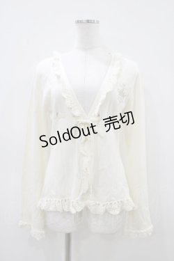 画像1: PUTUMAYO / 刺繍レースアップカーデ  アイボリー H-26-04-03-053-PT-TO-AK-ZH