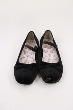 画像1: m petit by misako / NINA’Sコラボ ベロアパンプス M ブラック H-26-04-03-1044-LO-SH-NS-ZH