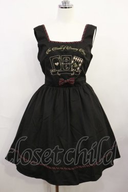 画像1: Amavel / トランプ刺繍ジャンパースカート M ブラック H-26-04-03-1013-CA-OP-NS-ZH