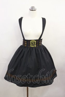 画像1: Amavel / サスペンダーストライプスカート Free ネイビー H-26-04-03-1020-CA-SK-NS-ZH