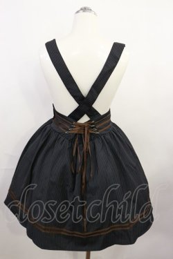 画像2: Amavel / サスペンダーストライプスカート Free ネイビー H-26-04-03-1020-CA-SK-NS-ZH