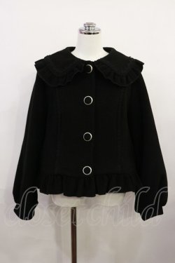 画像1: axes femme kawaii / バックフリルショートコート M ブラック H-26-04-03-1035-AX-CO-NS-ZH