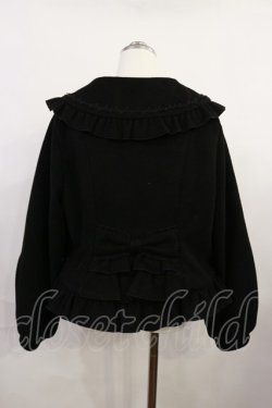 画像2: axes femme kawaii / バックフリルショートコート M ブラック H-26-04-03-1035-AX-CO-NS-ZH