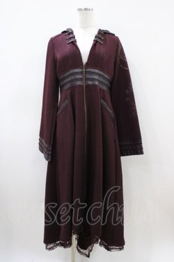 画像1: Ozz Croce / クモメッシュフードカーデ  ボルドー H-26-04-03-055-OO-TO-KB-ZH