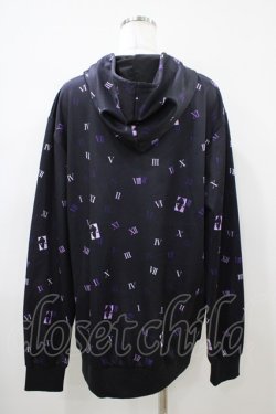 画像2: NieR Clothing / 総柄ZIPパーカー  黒×紫 H-26-04-03-064-PU-TO-KB-ZH