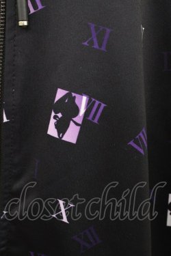画像3: NieR Clothing / 総柄ZIPパーカー  黒×紫 H-26-04-03-064-PU-TO-KB-ZH