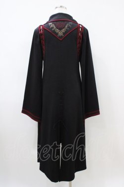 画像2: Ozz oneste / レイヤード風ロングカーディガン  黒×赤 H-26-04-03-015-OO-TO-KB-ZH