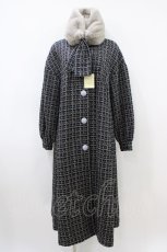 画像1: Maison de minette / Glitter tweed coat&fur tippet  navy H-26-04-03-018-LO-CO-KB-ZTC054 (1)