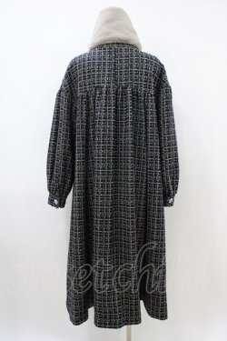 画像2: Maison de minette / Glitter tweed coat&fur tippet  navy H-26-04-03-018-LO-CO-KB-ZH
