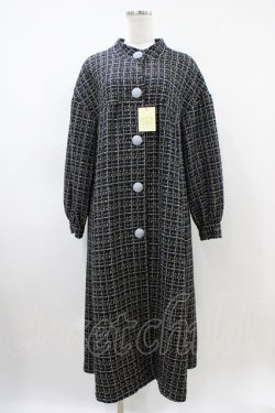 画像5: Maison de minette / Glitter tweed coat&fur tippet  navy H-26-04-03-018-LO-CO-KB-ZH
