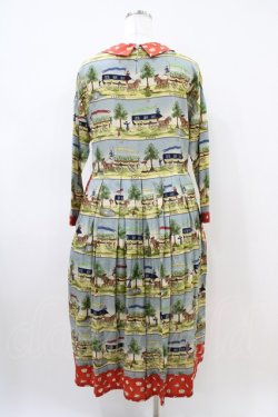 画像2: Jane Marple / Board gameタブリエドレス  ブルーグレー×レッド H-26-04-03-021-JM-OP-KB-ZH