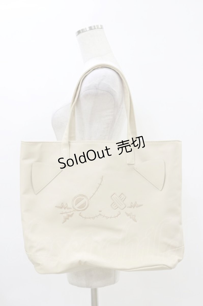 画像1: NieR Clothing / 猫耳付き大容量PU LEATHER TOTE BAG  ミケ(ベージュ) H-26-04-04-001-PU-BG-AK-ZH (1)