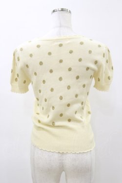 画像2: Emily Temple cute / ラメ水玉ニットカーディガン  オフ H-26-04-04-037-ET-TO-KB-ZH