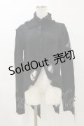 h.naoto Blood / ハイネックダメージニットカーディガン  黒 H-26-04-04-039-HN-TO-AK-ZH