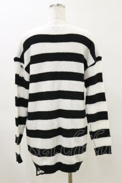 画像2: NieR Clothing / ボーダーニット  白×黒 H-26-04-04-040-PU-TO-AK-ZH