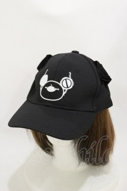 画像1: NieR Clothing / 犬耳付きPINK CAP【ちゃむちゃむ】  黒 H-26-04-04-006-PU-AC-AK-ZH