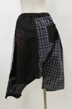 画像2: MINT NeKO / 柄切替プリントパンツ  黒 H-26-04-04-045-HN-PA-AK-ZH