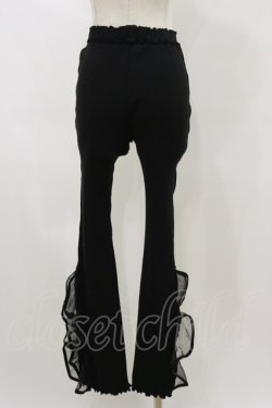 画像2: lilLilly / リブフリルパンツ  黒 H-26-04-04-047-LO-PA-KB-ZH