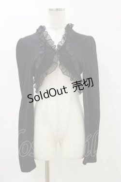 画像1: FRILL / バック刺繍ボレロ  黒 H-26-04-04-007-HN-TO-AK-ZH