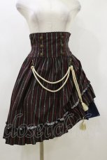 画像1: PUTUMAYO / Midnight Paradeアシメスカート  黒赤ストライプ/紺 H-26-04-04-052-PT-SK-KB-ZH (1)