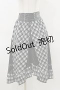 LISTEN FLAVOR / コルセット風切り替えレースアップスカート  ブラックチェック H-26-04-04-055-PU-SK-KB-ZH