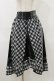 画像1: LISTEN FLAVOR / コルセット風切り替えレースアップスカート  ブラックチェック H-26-04-04-055-PU-SK-KB-ZH (1)