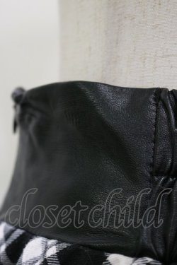 画像3: LISTEN FLAVOR / コルセット風切り替えレースアップスカート  ブラックチェック H-26-04-04-055-PU-SK-KB-ZH