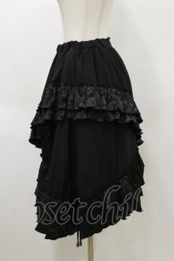 画像3: Qutie Frash / ジャガードフリル3段フリルスカート  黒 H-26-04-04-057-QU-SK-AK-ZH