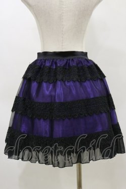 画像2: MR corset / レースレイヤードスカート  黒×紫 H-26-04-04-058-PU-SK-AK-ZH