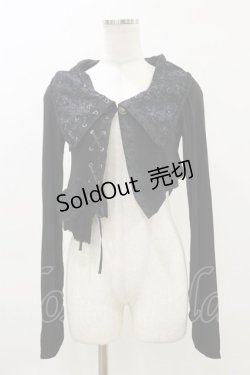 画像1: GRAMM / プリントアシメボレロ  黒 H-26-04-04-008-HN-TO-AK-ZH