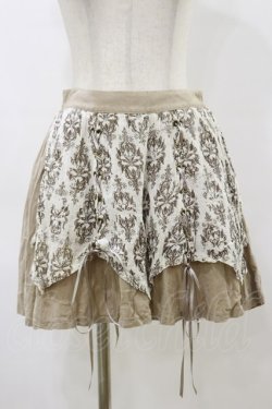 画像1: h.naoto Blood / プリントレイヤードスカート  ベージュ H-26-04-04-059-HN-SK-AK-ZH