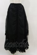h.naoto Blood / シフォンレイヤードロングスカート  黒 H-26-04-04-061-HN-SK-AK-ZH