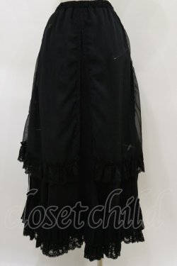 画像2: h.naoto Blood / シフォンレイヤードロングスカート  黒 H-26-04-04-061-HN-SK-AK-ZH