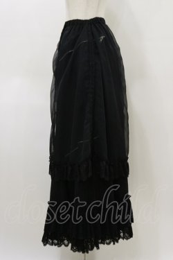 画像3: h.naoto Blood / シフォンレイヤードロングスカート  黒 H-26-04-04-061-HN-SK-AK-ZH