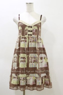 画像1: Emily Temple cute / マリーアントワネットマーケットノースリーブワンピース  茶 H-26-04-04-064-ET-OP-AK-ZH