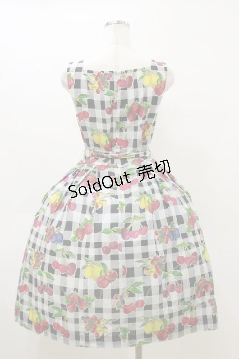 画像2: Jane Marple / フルーツピクニックスクエアドレス M 黒 H-26-04-04-065-JM-OP-KB-ZH (2)