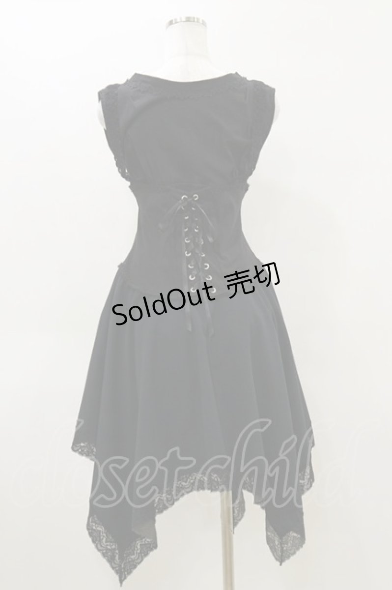 画像2: MR corset / コルセット風切替ノースリーブワンピース  黒 H-26-04-04-068-PU-OP-AK-ZH (2)